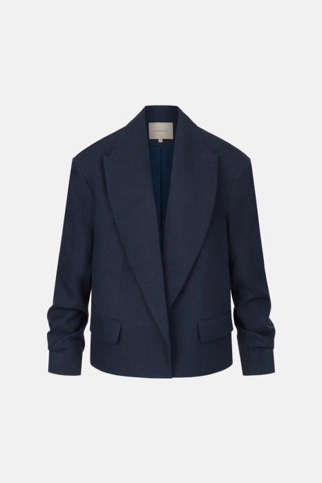 Жакет лляний оверсайз зі збіркою на рукаві