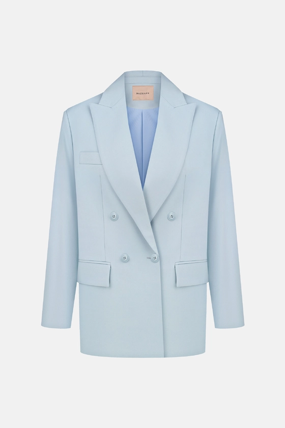 Жакет вовняний двобортний оверсайз з підплічниками 