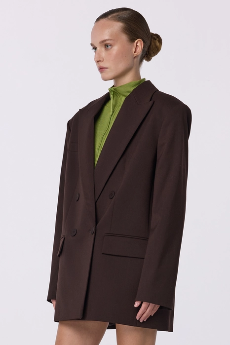 Жакет вовняний двобортний оверсайз з підплічниками