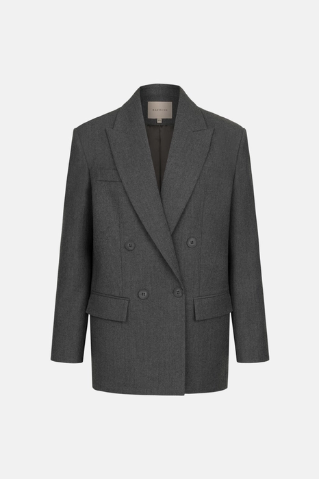 Жакет вовняний двобортний оверсайз з підплічниками