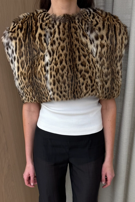 Vintage ocelot fur cape