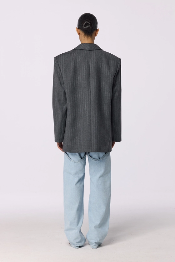 Жакет вовняний двобортний оверсайз з підплічниками 