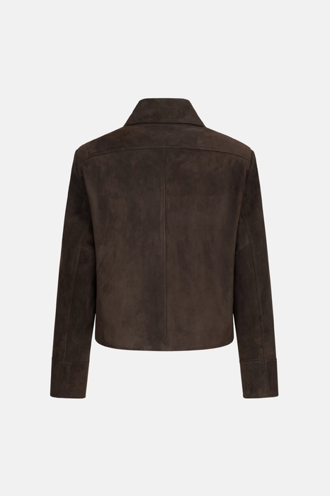 Куртка шкіряна з косими карманами