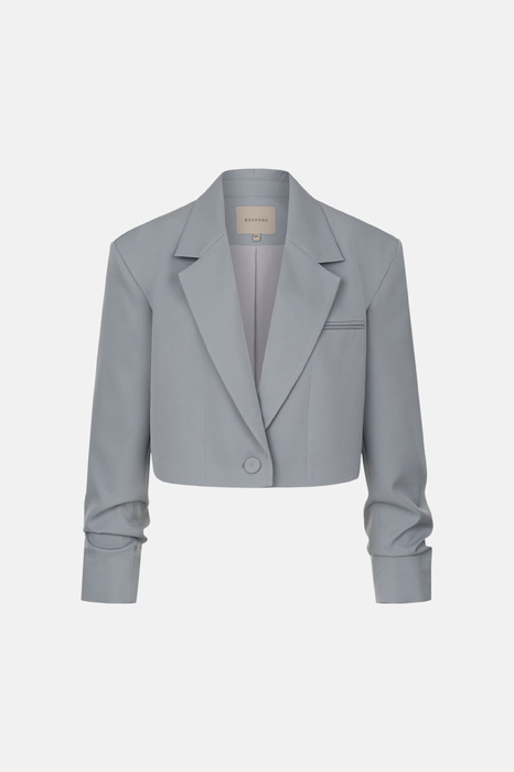 Жакет кроп котоновий зі збіркою на рукаві