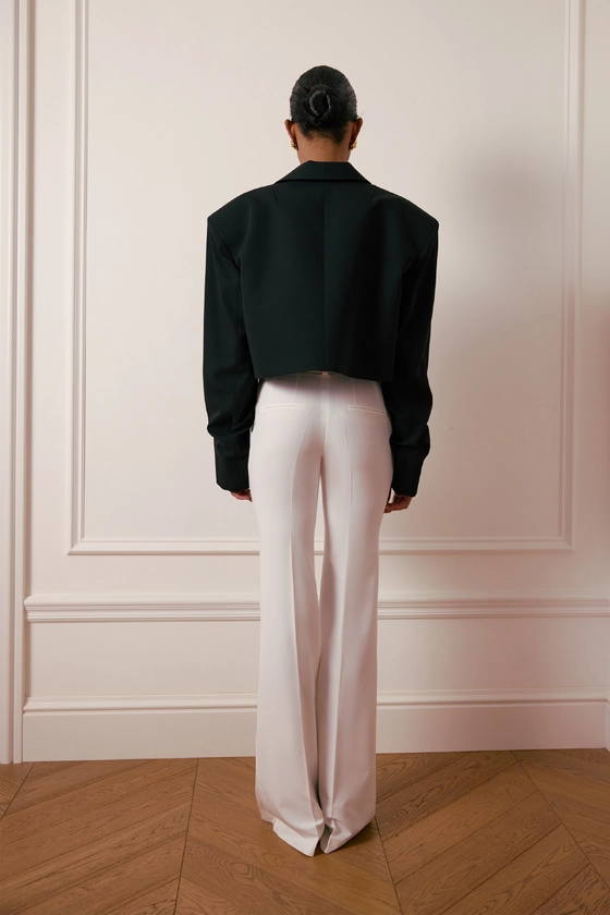 Жакет кроп котоновий зі збіркою на рукаві 