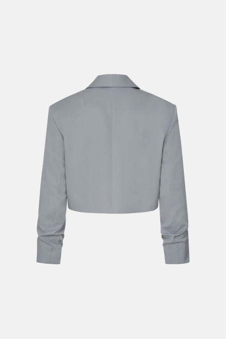 Жакет кроп котоновий зі збіркою на рукаві