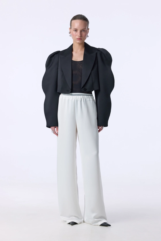 Satin pants with imitation lace lingerie - photo 3