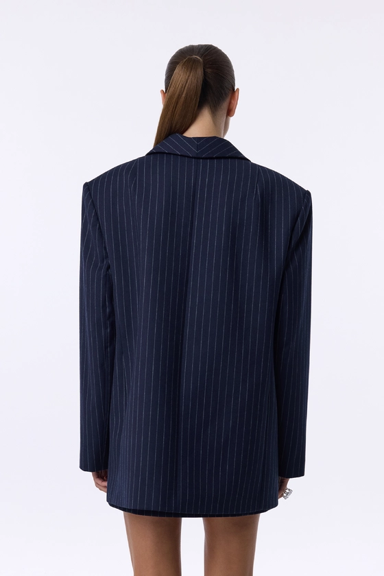 Жакет вовняний двобортний оверсайз з підплічниками 