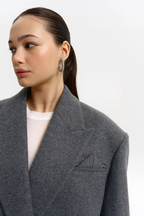 Пальто-жакет оверсайз з трикутничком