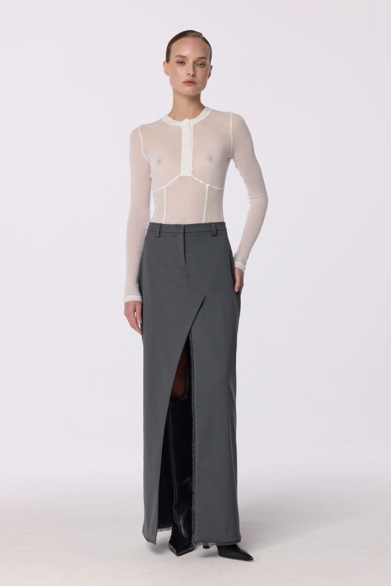 Maxi skirt with slit - photo 3