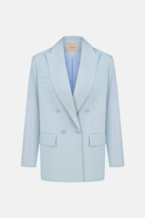 Жакет вовняний двобортний оверсайз з підплічниками 