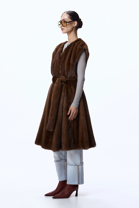 Вінтажна норкова шуба-жилет