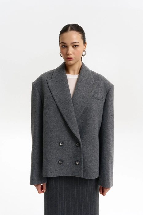 Пальто-жакет оверсайз з трикутничком