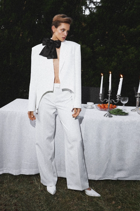 Жакет кроп котоновий з гартерами 