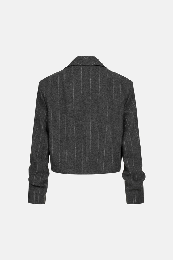 Пальто кроп зі збіркою на рукаві 