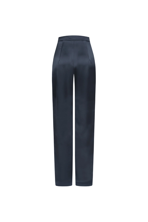 Брюки атласні з розрізами 