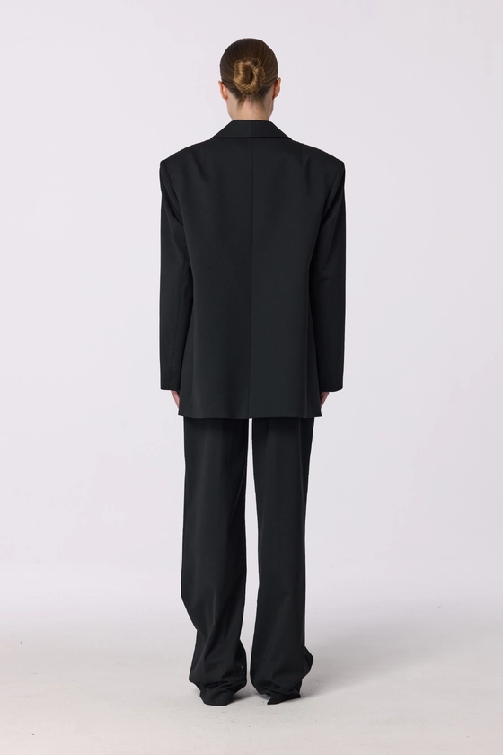 Жакет вовняний двобортний оверсайз з підплічниками 