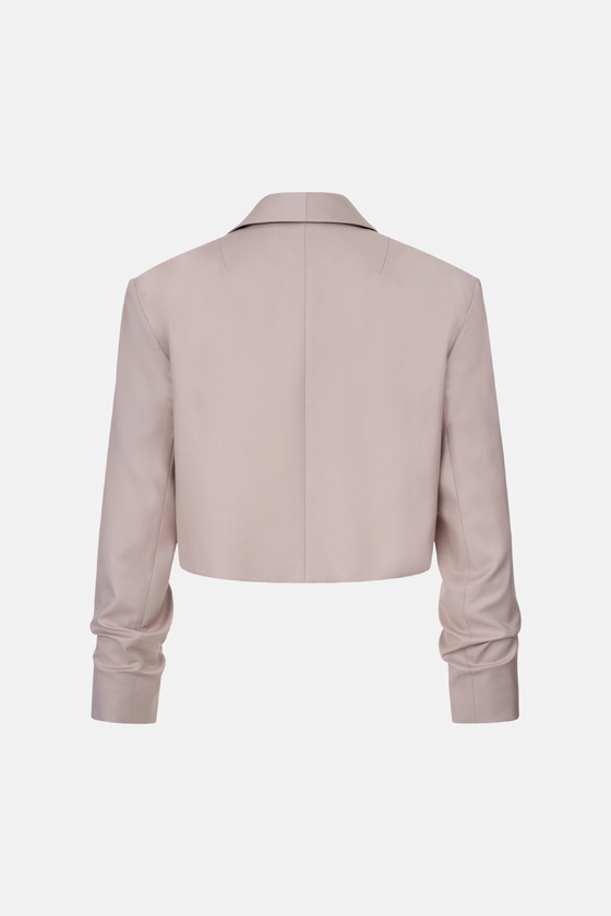 Жакет кроп котоновий зі збіркою на рукаві 