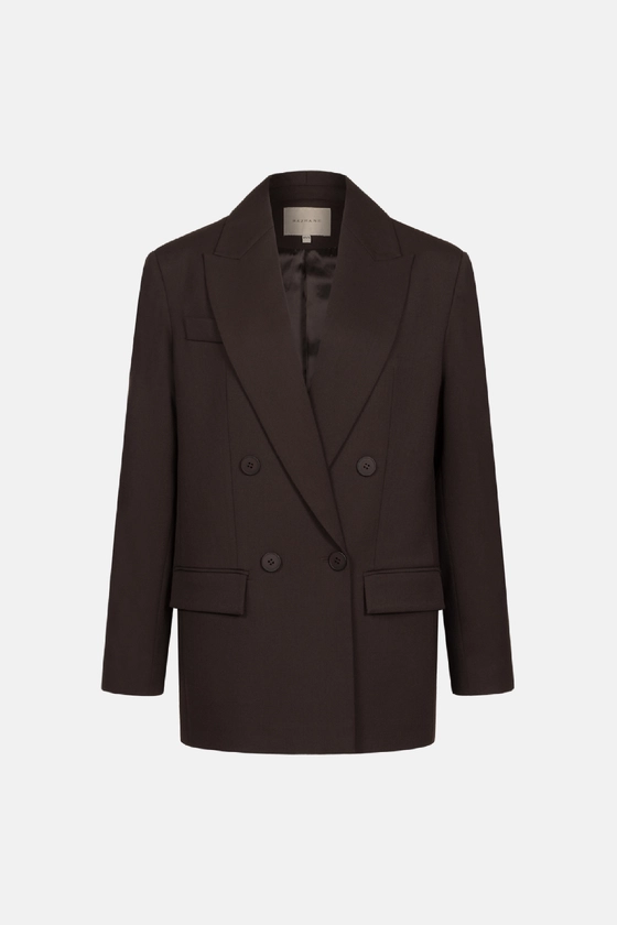 Жакет вовняний двобортний оверсайз з підплічниками 