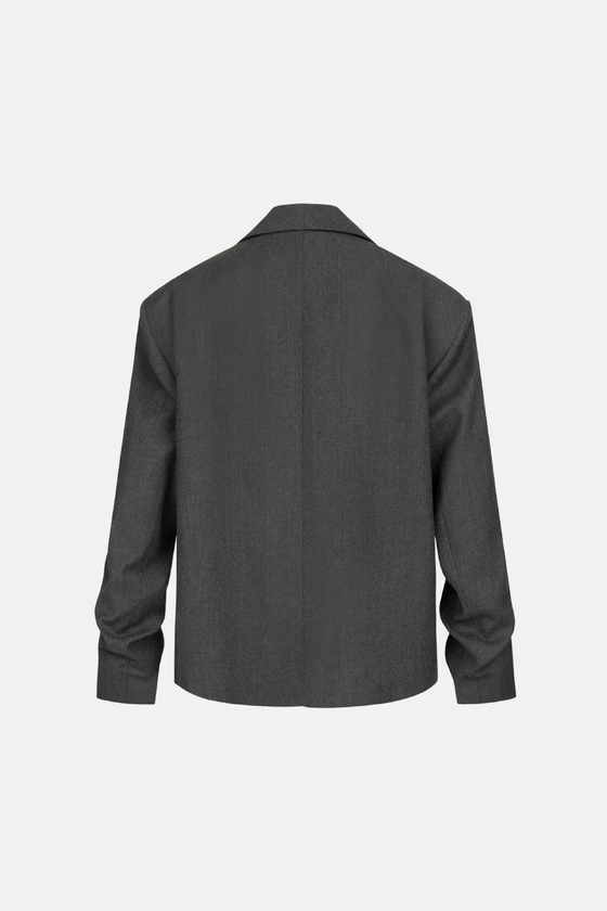 Жакет вовняний оверсайз зі збіркою на рукаві 