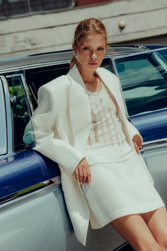 Спідниця лляна міні з середньою посадкою 