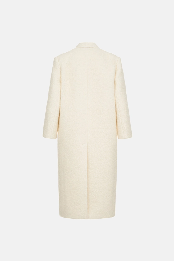 Пальто оверсайз прямого крою з альпаки 