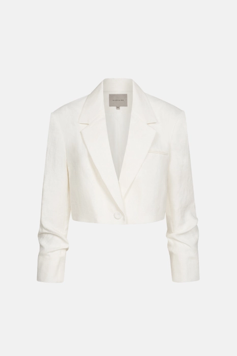 Жакет кроп лляний зі збіркою на рукаві