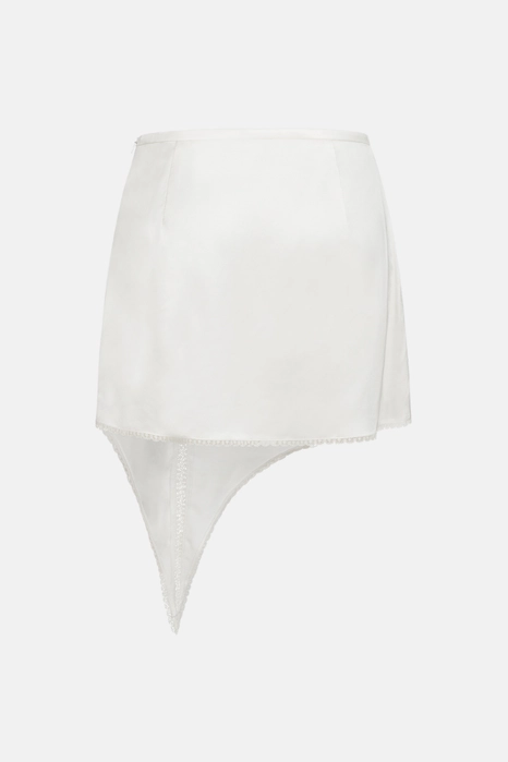 Спідниця міні з розрізом та мереживом