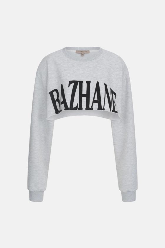 Кроп-світшот з акцентними плечима 