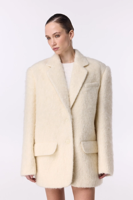 Пальто-жакет оверсайз з альпаки