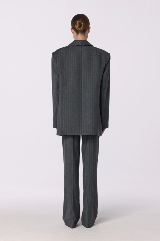 Жакет вовняний двобортний оверсайз з підплічниками 