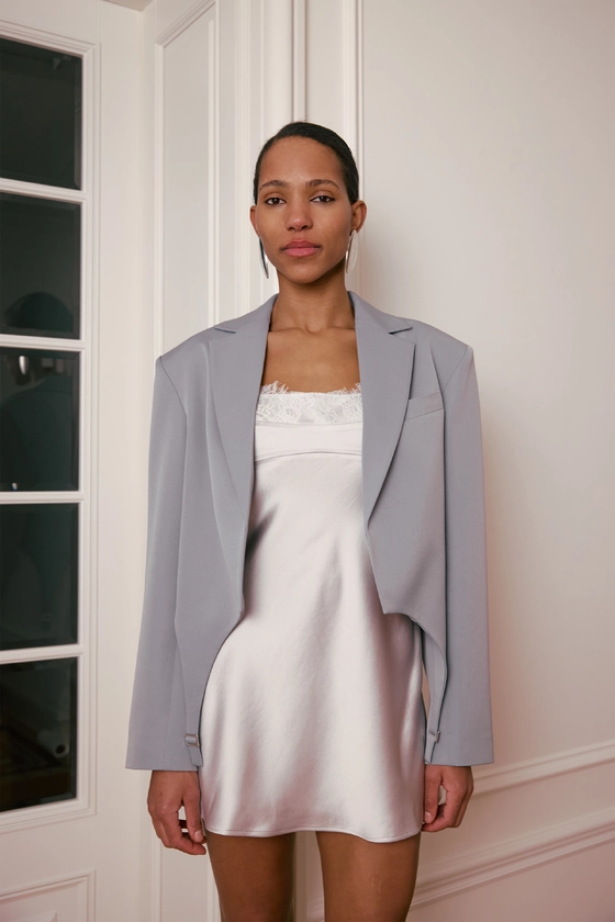 Жакет кроп котоновий з гартерами 