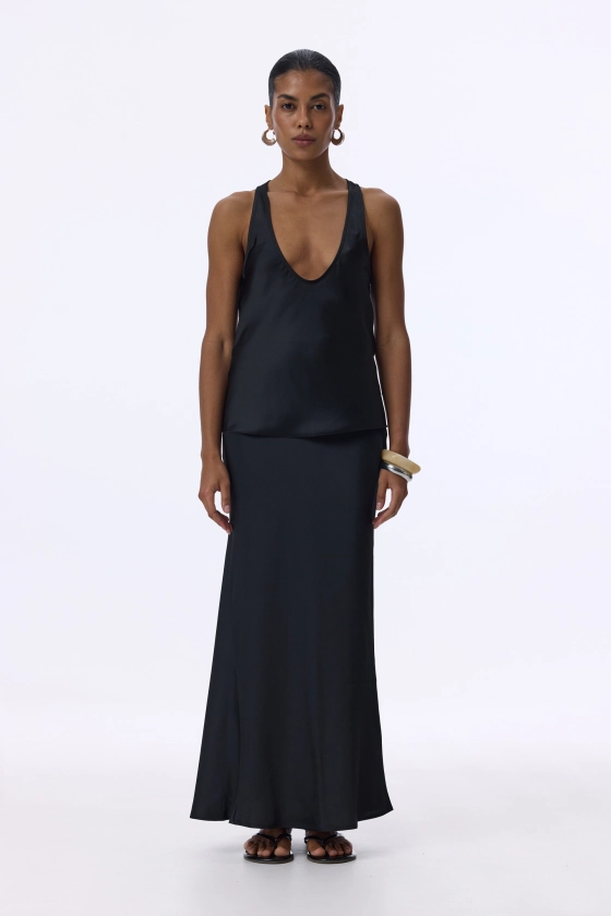 Satin midi skirt - photo 3