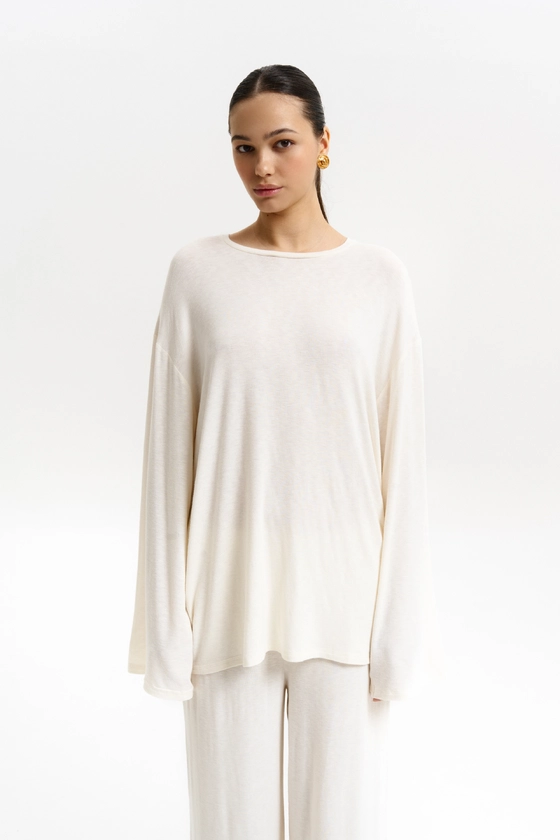 Лонгслів оверсайз напівпрозорий 