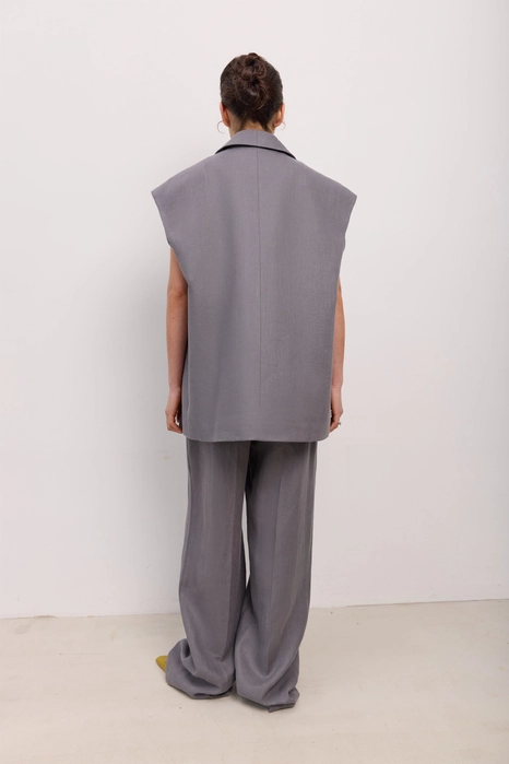 Брюки лляні на середній посадці зі стрілками