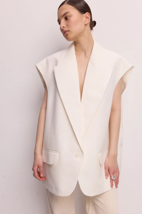 Linen oversized vest