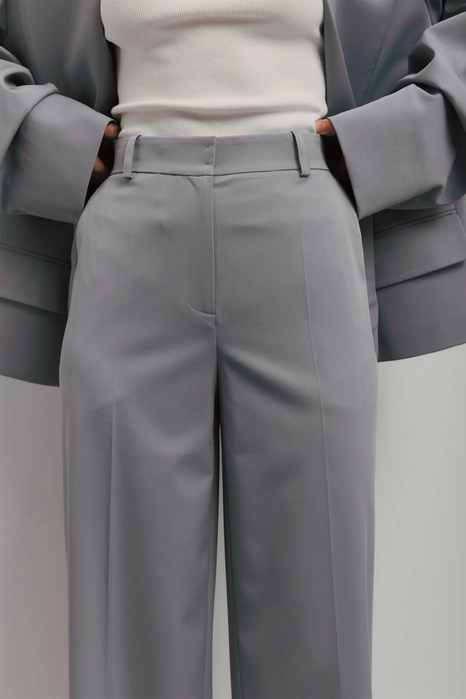 Брюки котонові на середній посадці зі стрілками