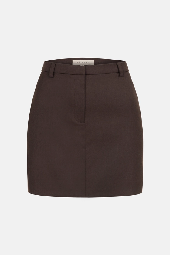 Спідниця міні вовняна з високою посадкою 