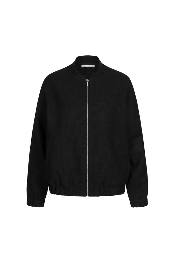 Бомбер з пальтової цупкої тканини, чорний 100% virginwool 8527-1-5 M/L(р) 