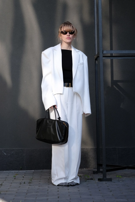 Жакет кроп котоновий з гартерами