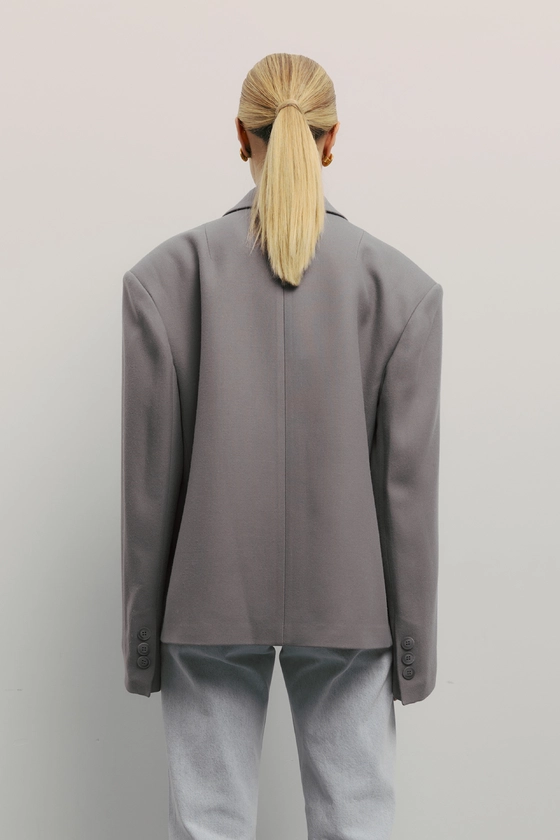 Пальто-жакет оверсайз з трикутничком 