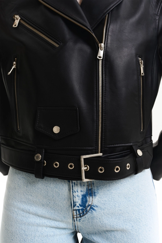 Куртка шкіряна коротка 