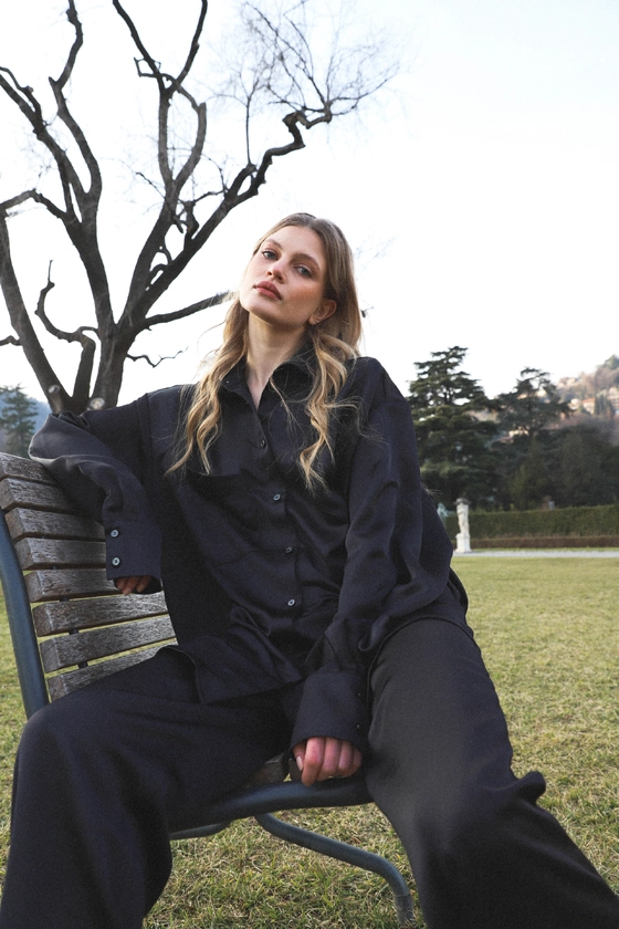 Сорочка атласна оверсайз 