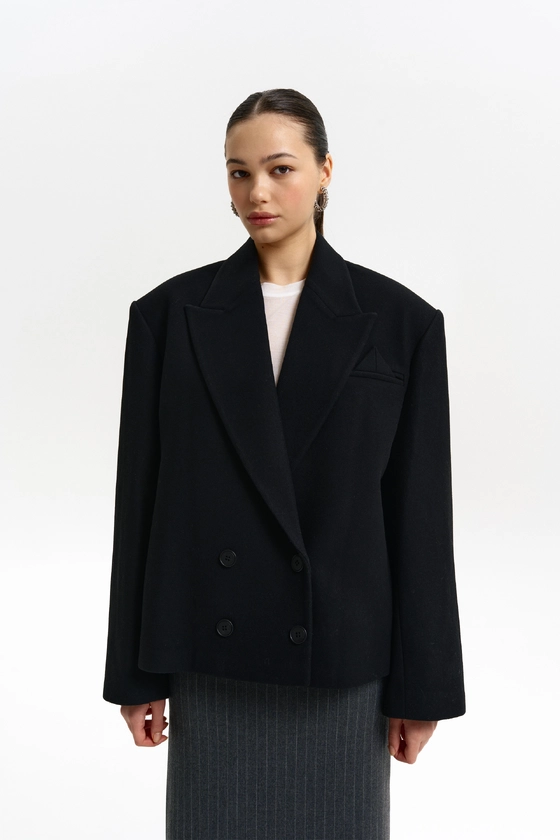 Пальто-жакет оверсайз з трикутничком 