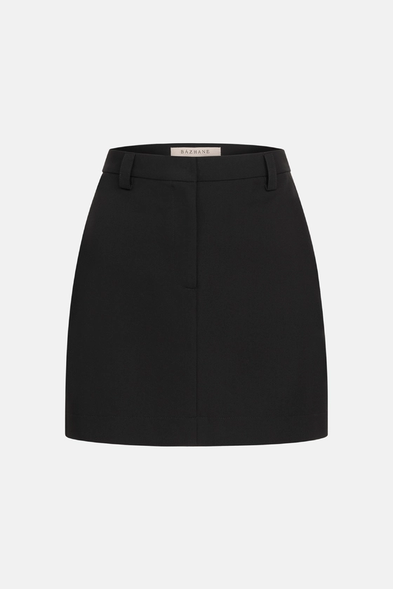 Спідниця міні котонова з високою посадкою 