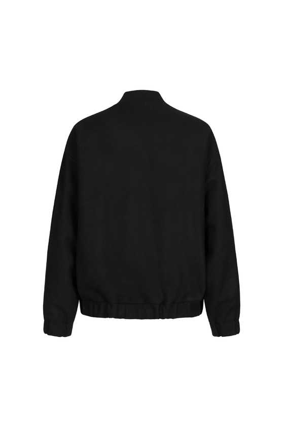 Бомбер з пальтової цупкої тканини, чорний 100% virginwool 8527-1-5 M/L(р) 