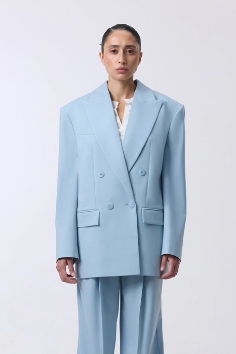 Жакет вовняний двобортний оверсайз з підплічниками