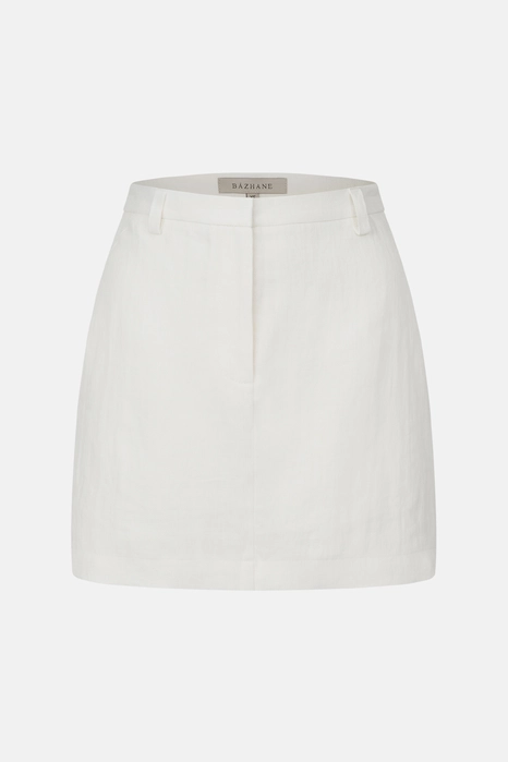 Спідниця міні лляна з високою посадкою