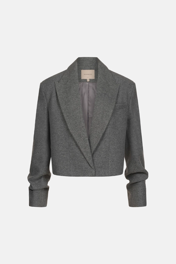 Пальто кроп зі збіркою на рукаві 