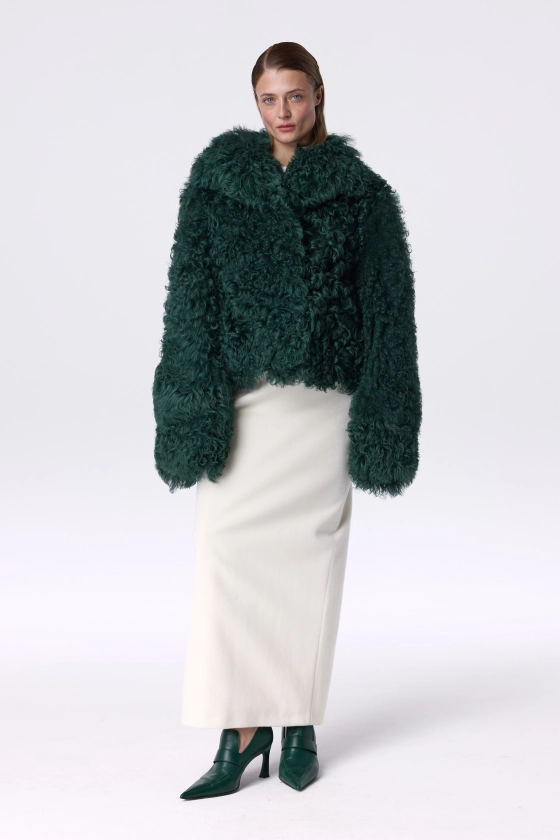 Curly sheepskin coat 